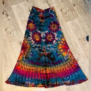 Kathmandu Imports Bohemian Tie-Dye Maxi Skirt